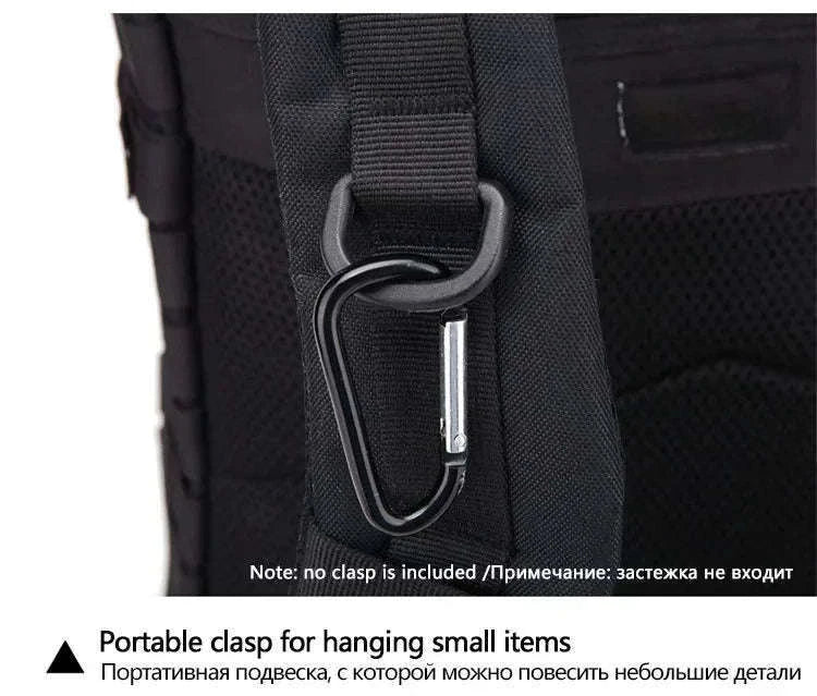 50L Tactical Backpack for Outdoor Travel and Trekking-Black / United States