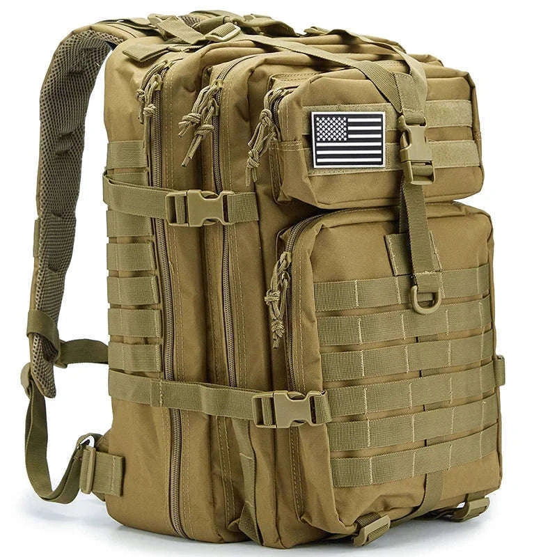 50L Tactical Backpack for Outdoor Travel and Trekking-Black / United States