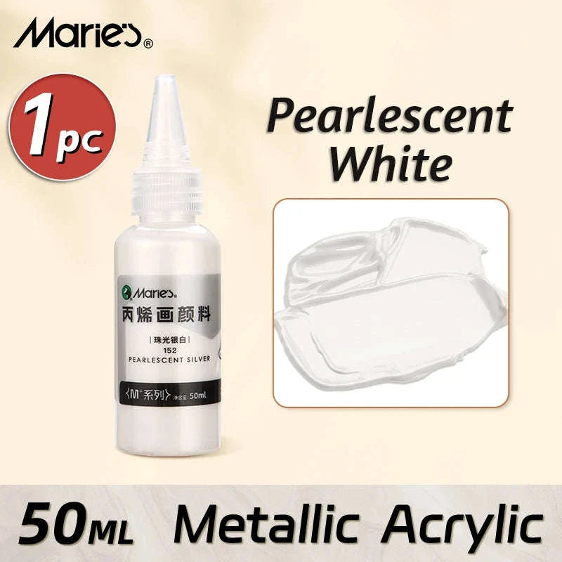 50ml Metallic Acrylic Paint in Pearlescent Gold & Silver-Pearlescent green
