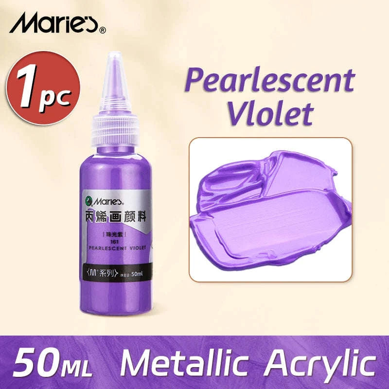 50ml Metallic Acrylic Paint in Pearlescent Gold & Silver-Pearlescent green