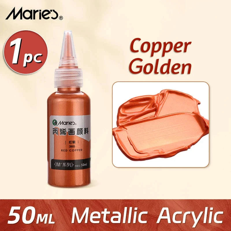 50ml Metallic Acrylic Paint in Pearlescent Gold & Silver-Pearlescent green