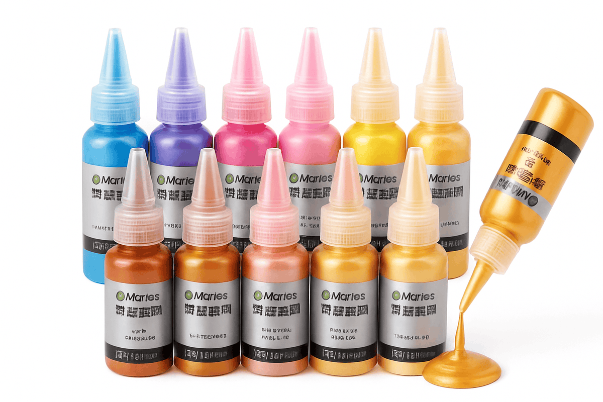 50ml Metallic Acrylic Paint in Pearlescent Gold & Silver-PearlescentTangerine