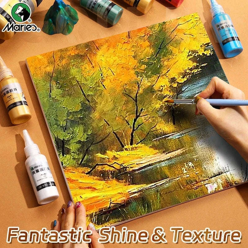 50ml Metallic Acrylic Paint in Pearlescent Gold & Silver-PearlescentTangerine