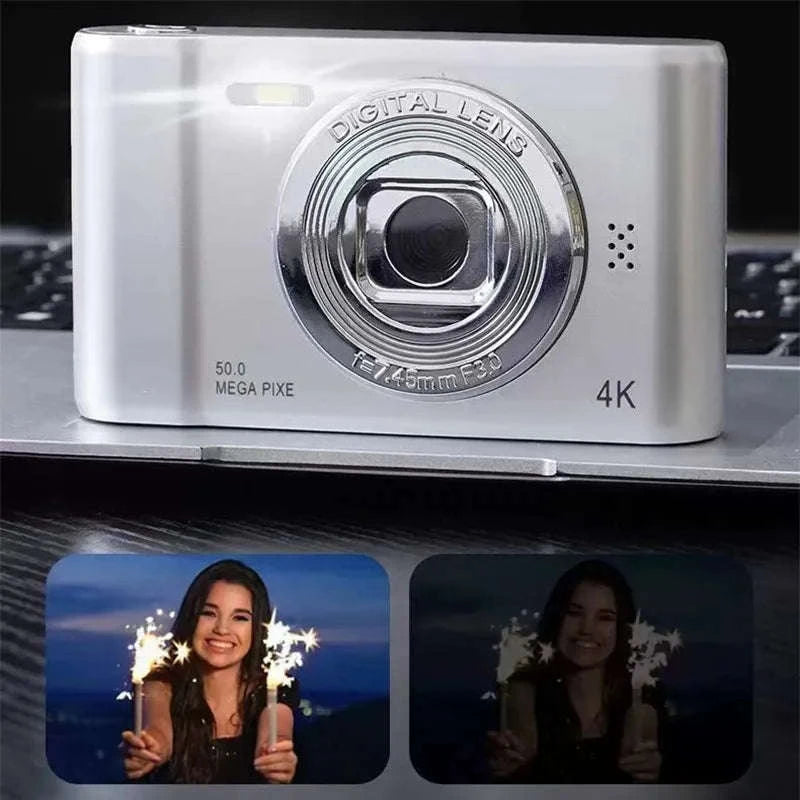 50MP 4K Digital Camera with Zoom and 2.4" Screen-Black-16G card