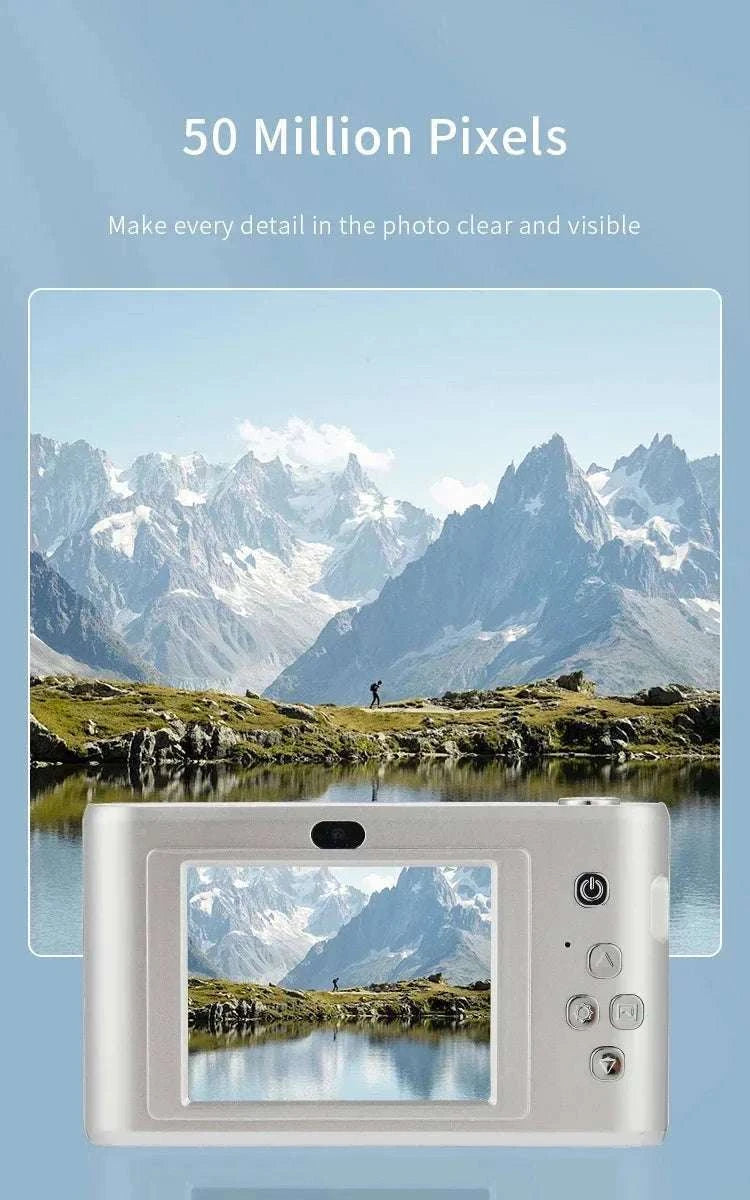 50MP 4K Digital Camera with Zoom and 2.4" Screen-