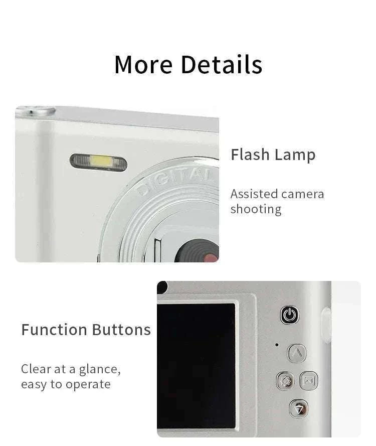 50MP 4K Digital Camera with Zoom and 2.4" Screen-