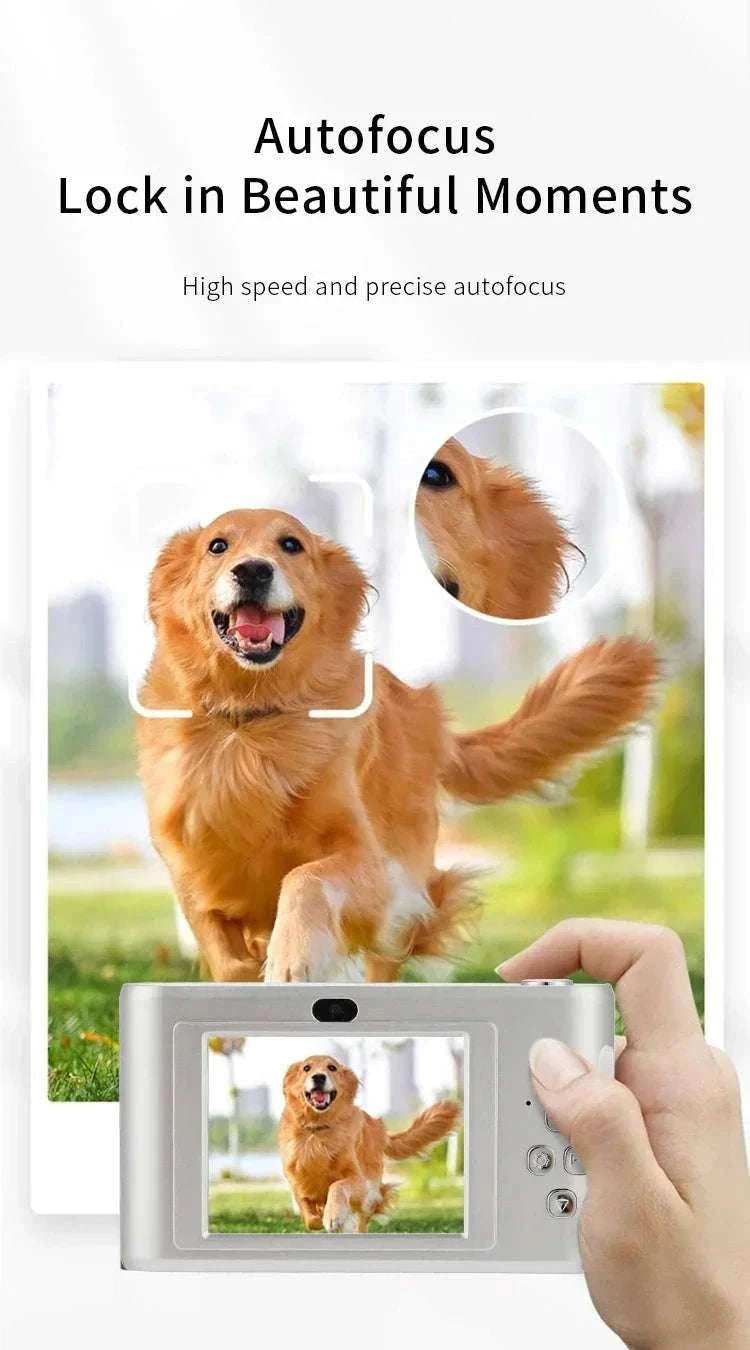 50MP 4K Digital Camera with Zoom and 2.4" Screen-Silver-32G card