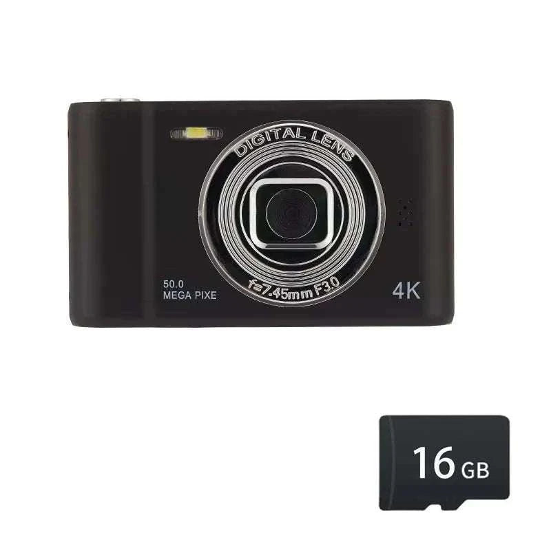 50MP 4K Digital Camera with Zoom and 2.4" Screen-Silver-32G card