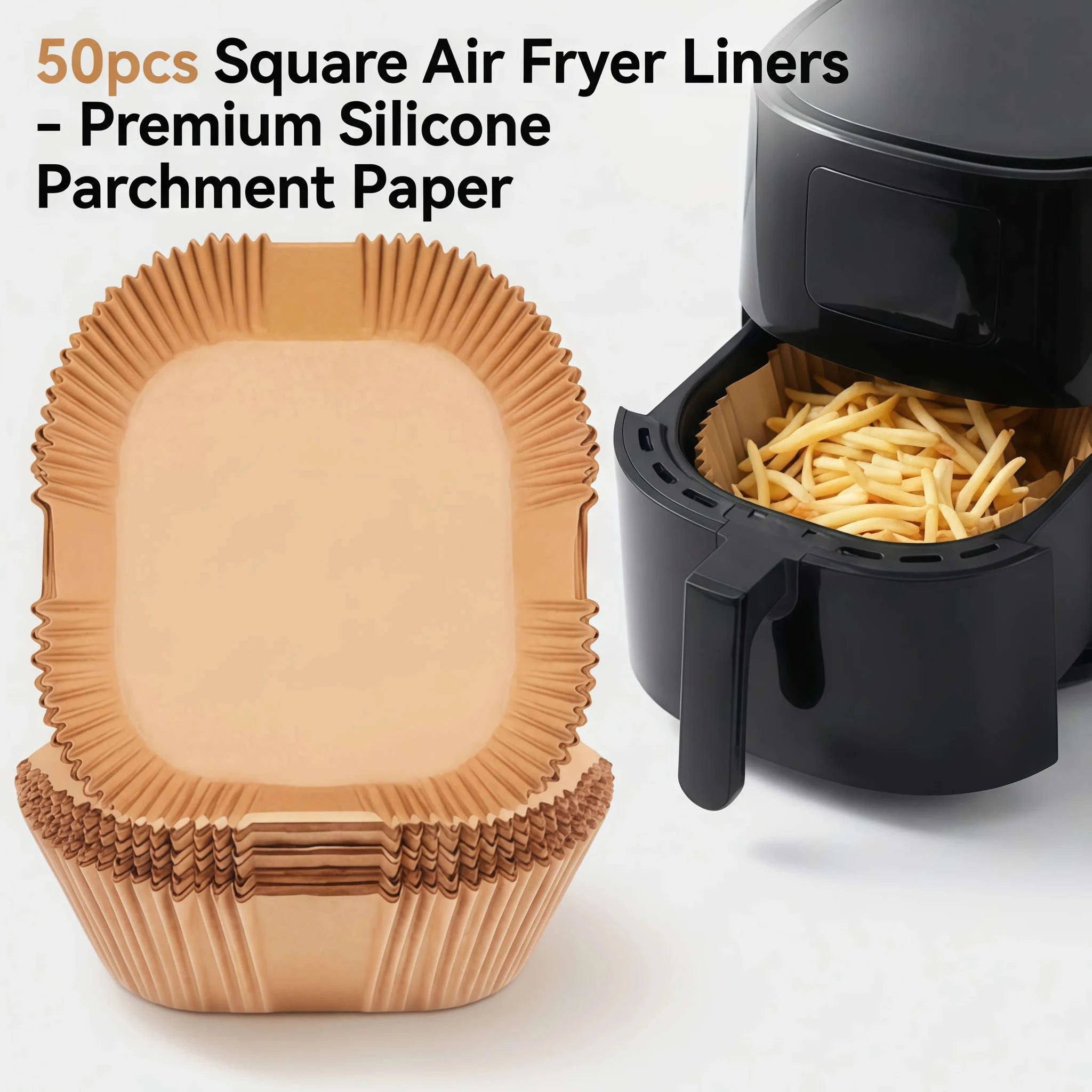 50pcs Air Fryer Liners 20cm Non-Stick Parchment Paper-United States