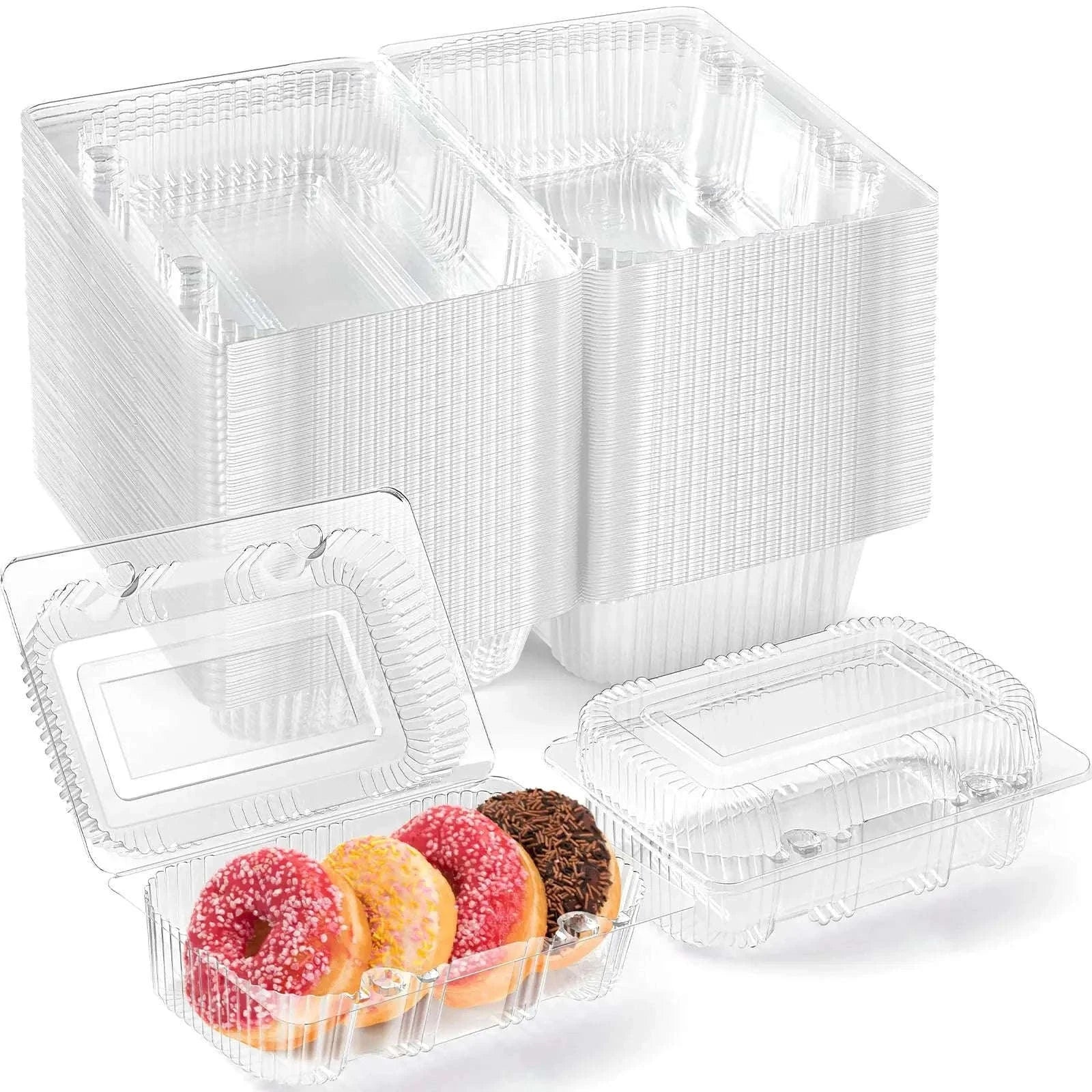 50pcs Clear Plastic Food Containers for Takeout, Desserts, Sushi-United States