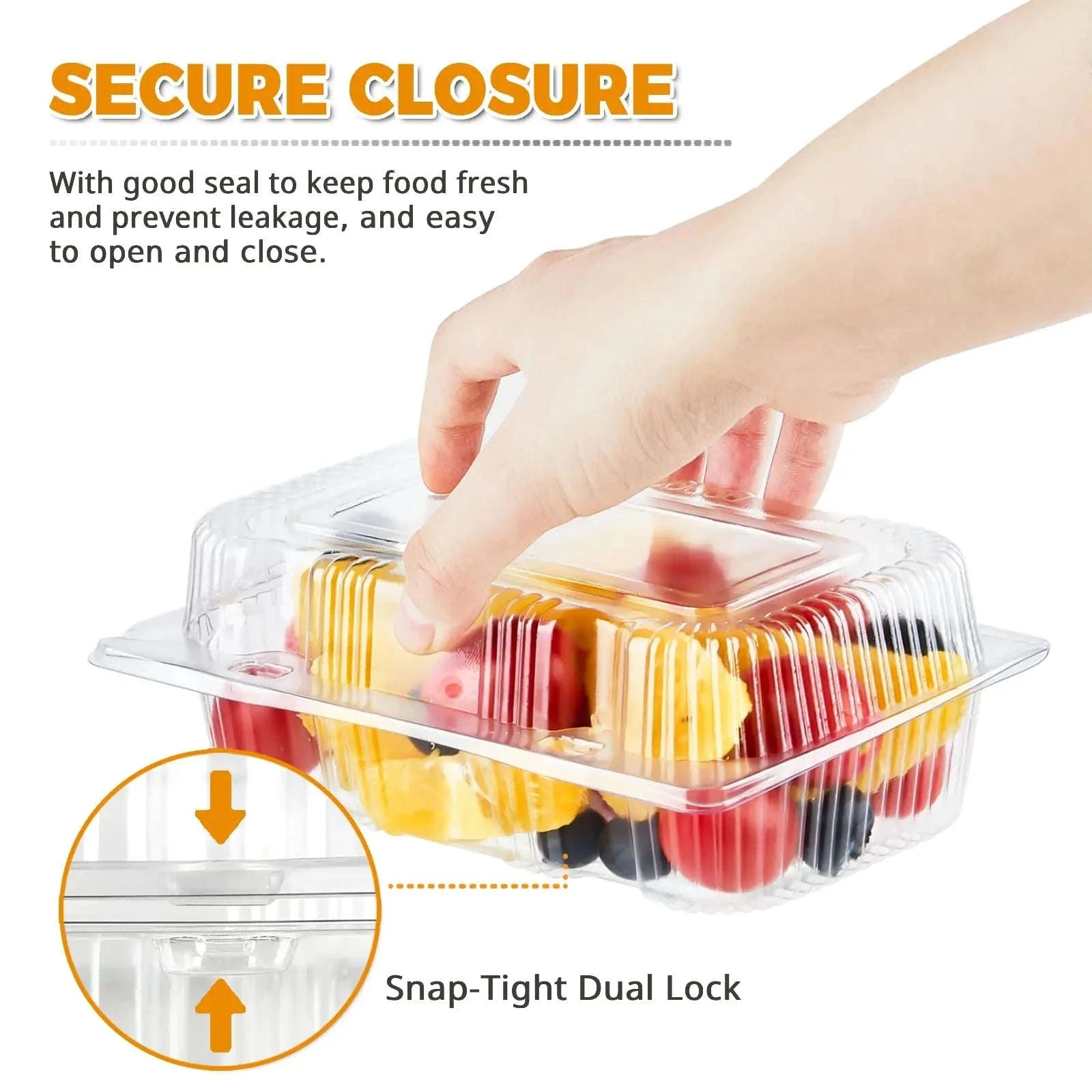 50pcs Clear Plastic Food Containers for Takeout, Desserts, Sushi-United States