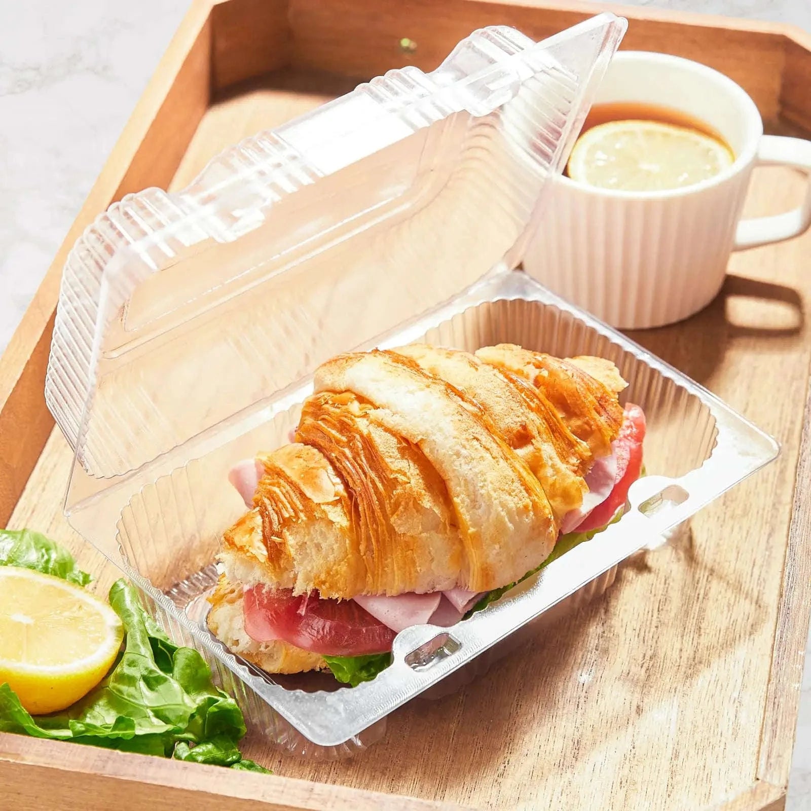50pcs Clear Plastic Food Containers for Takeout, Desserts, Sushi-United States