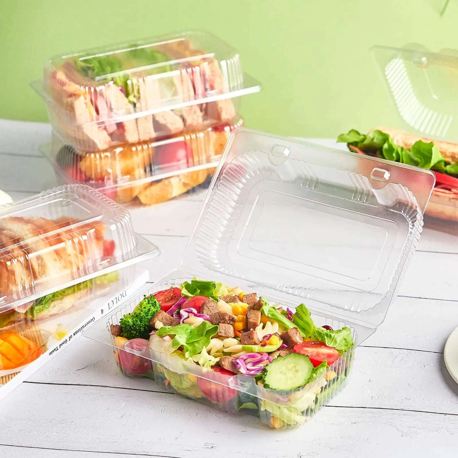 50pcs Clear Plastic Food Containers for Takeout, Desserts, Sushi-United States