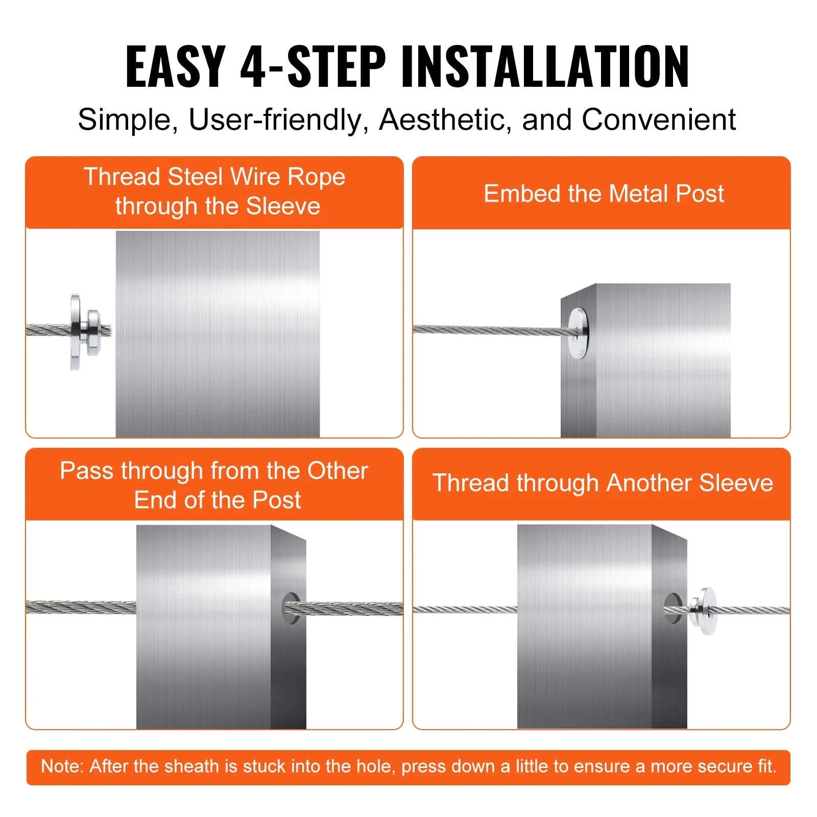 51-Pack Cable Railing Kit for 1/8 Inch Wire Rope-United States