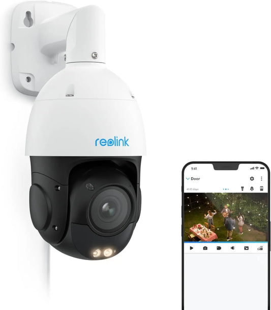 Reolink 4K PTZ PoE Home Security Camera Outdoor with Spotlights, Person/Vehicle/Pet Detection, 5X Optical Zoom, 360° Pan 90° Tilt Color Night Vision, Auto Tracking, Two-Way Audio (823S1 3D Zoom) - Spy-shop.com