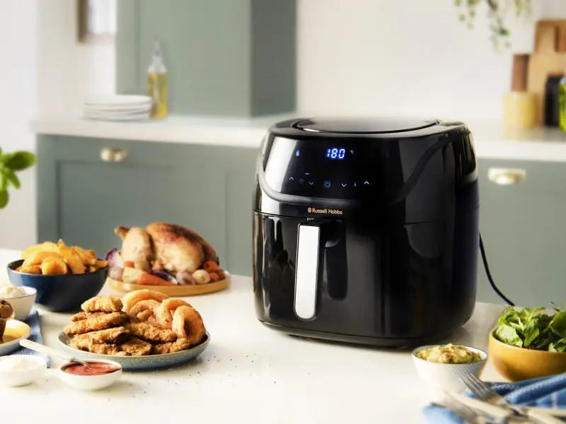 Russell Hobbs SatisFry 27170-56 Hot Air Fryer XXL 8L Rapid AirFryer Compact Housing 7 Cooking Functions 10 Programmes Dishwasher Safe Max 220 °C Fryer without Oil, Grilling, Baking, Roasting - Spy-shop.com