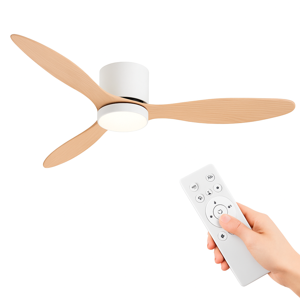 52-palčni sodoben stropni ventilator DC z lučjo in daljinskim upravljalnikom