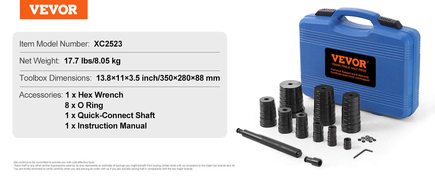 52-Piece Bushing Bearing and Seal Driver Set, 18-65 mm & 74 mm-52 / United States