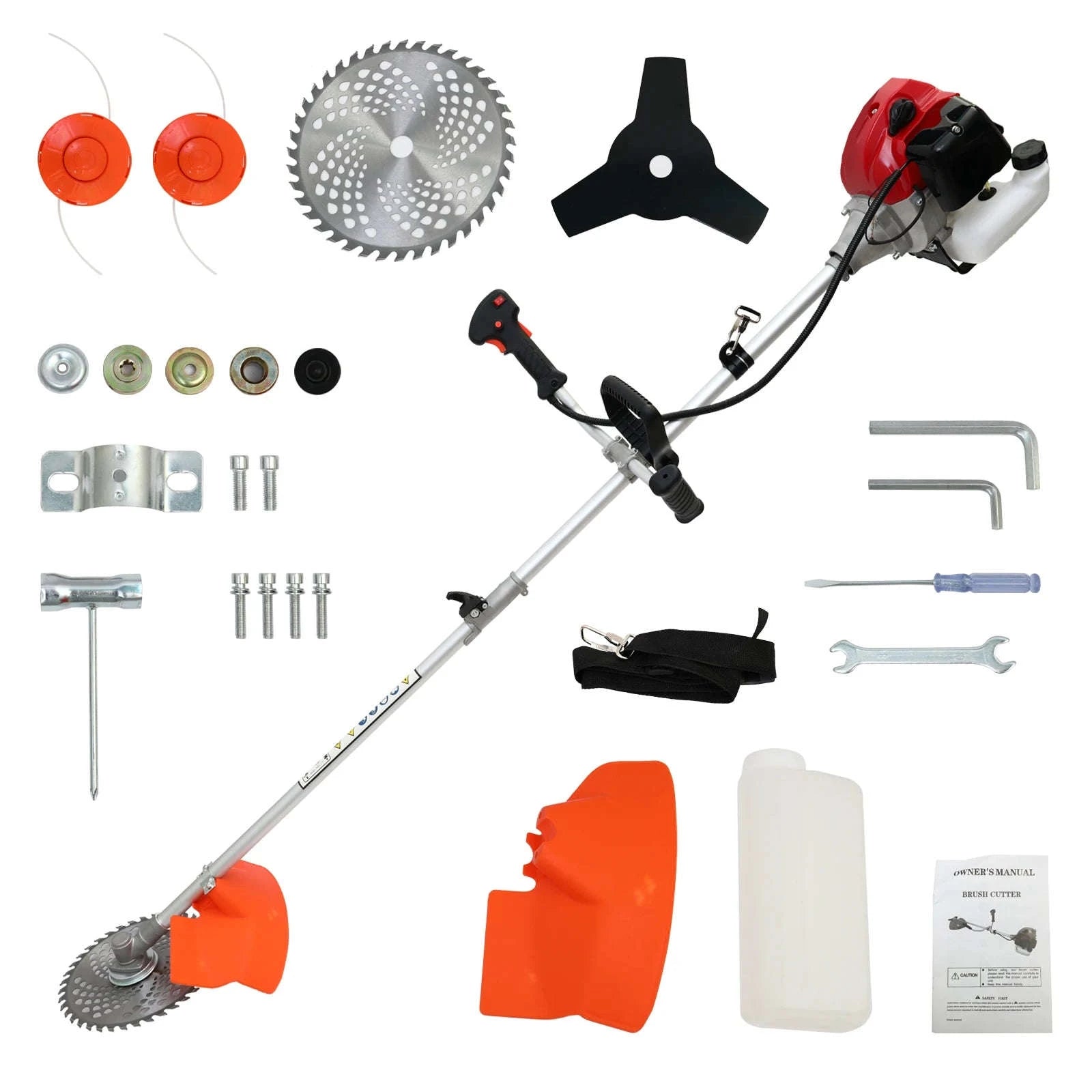 52cc Gas Weed Trimmer 4-in-1 with Adjustable Shaft and 4 Heads-United States