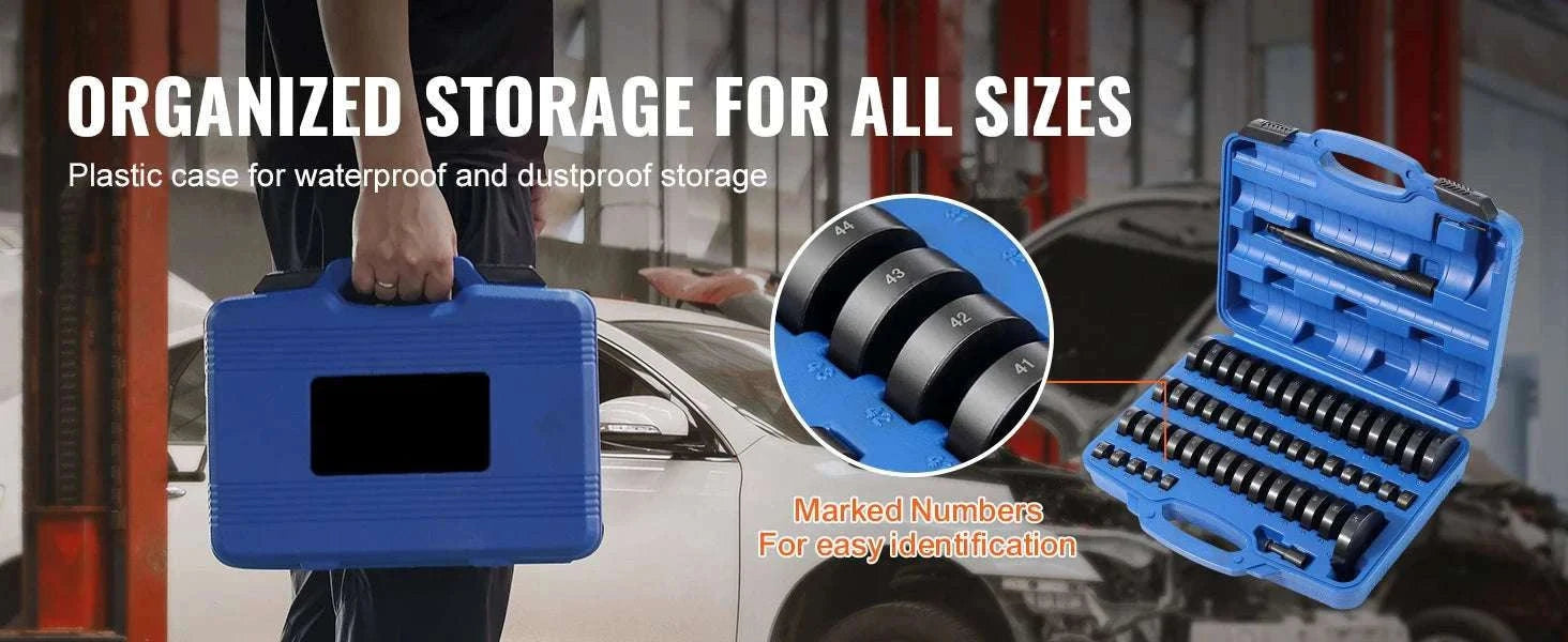 52PCS Bearing & Seal Driver Set 18-65mm Wheel Hub Installer Kit-52PCS / United States