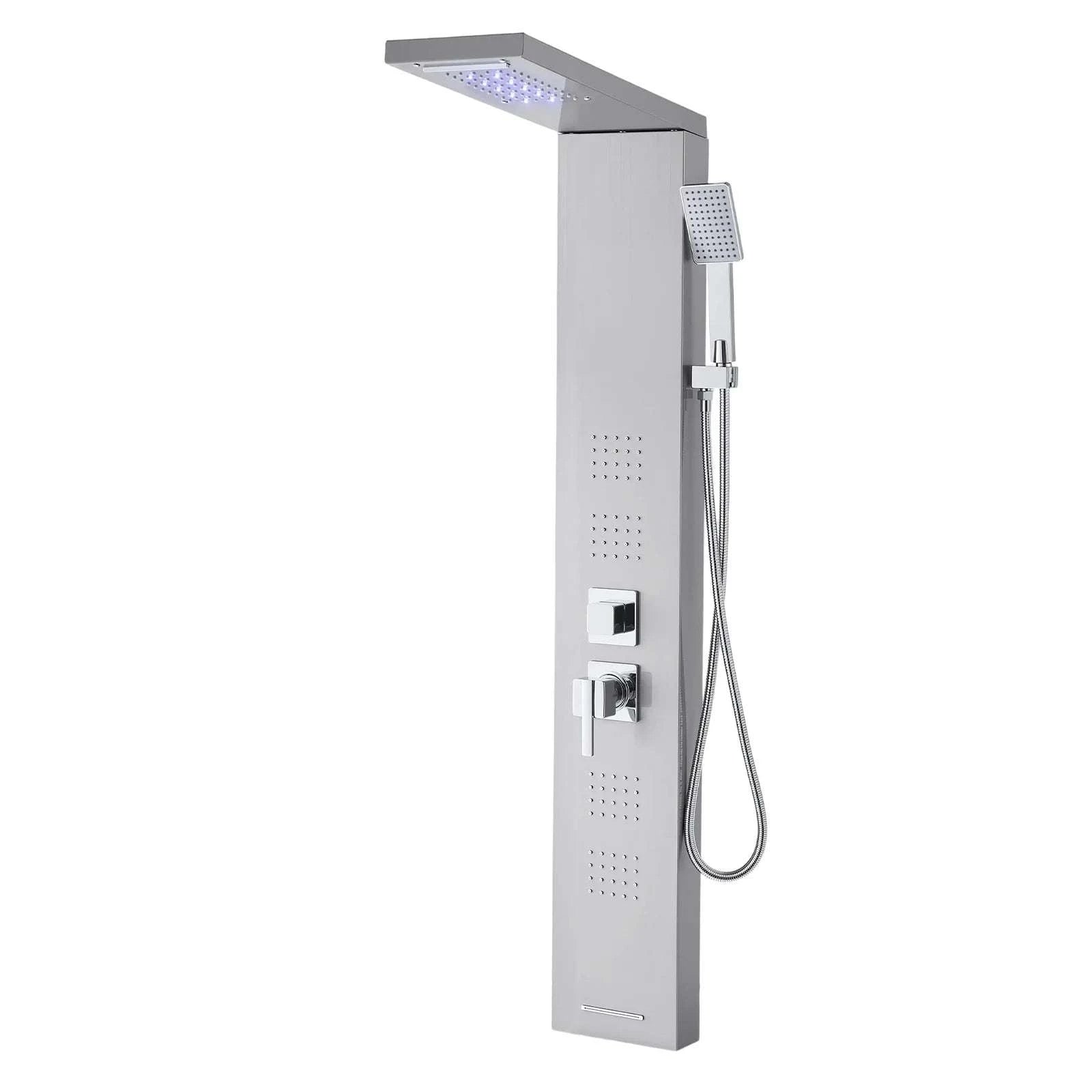53" Shower Panel Tower System with Rainfall & Waterfall Head-5Outlet TypeB / United States