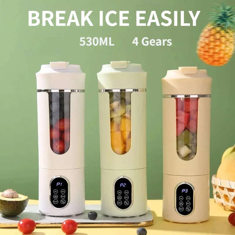 530ml Portable Wireless USB Charging Juicer Blender-White 7.4V / United States