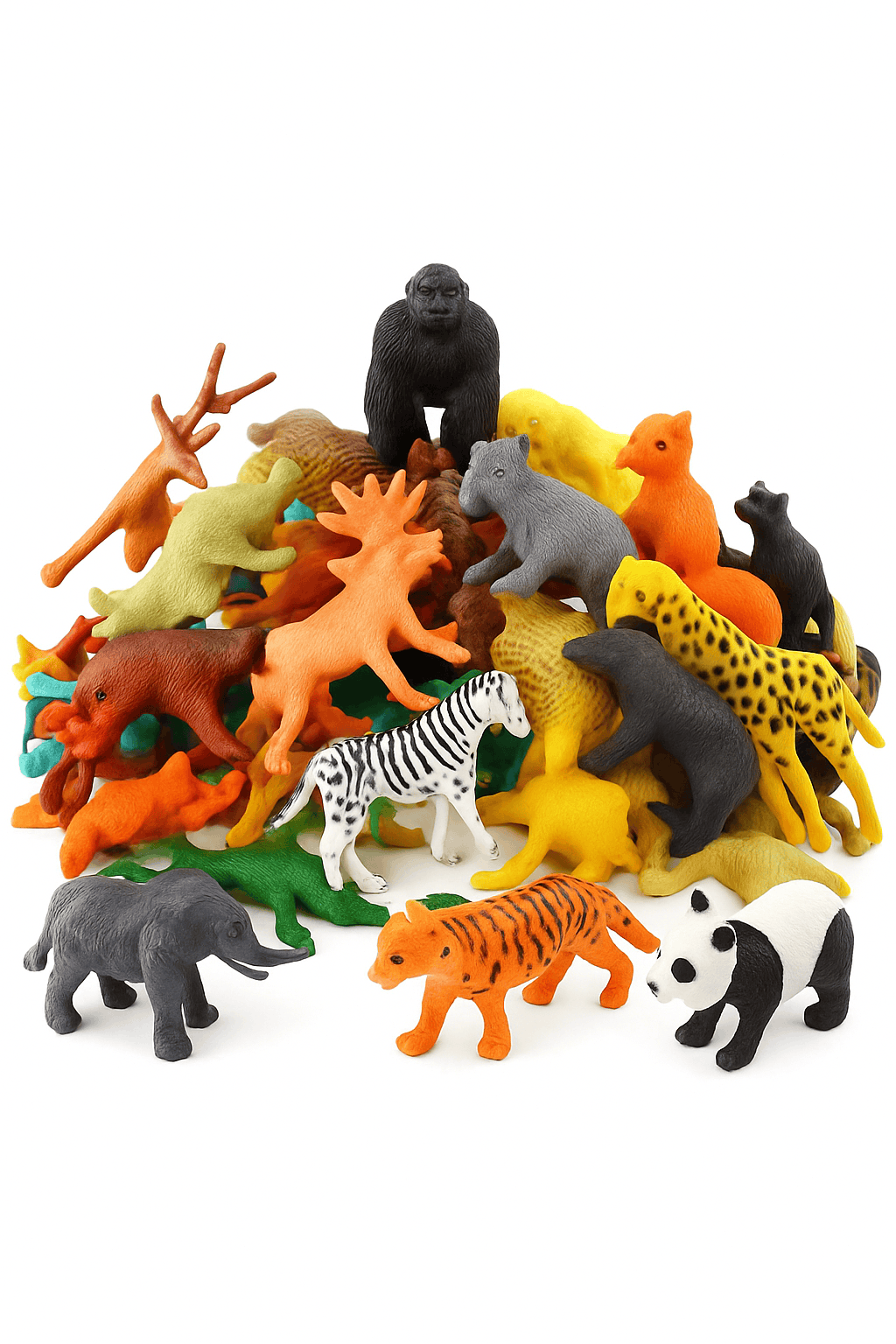 54-Piece Mini Jungle Animal Toys Set for Learning and Play-Default Title