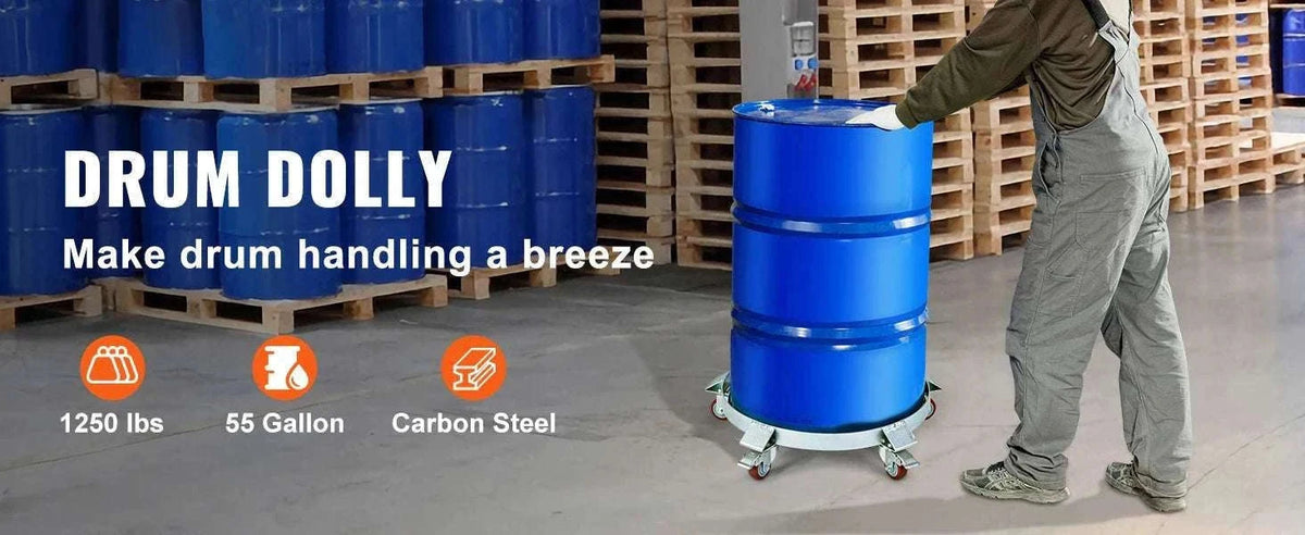55 Gallon Drum Dolly 2000 lb Capacity with 5 Swivel Wheels-1250lbs / United States