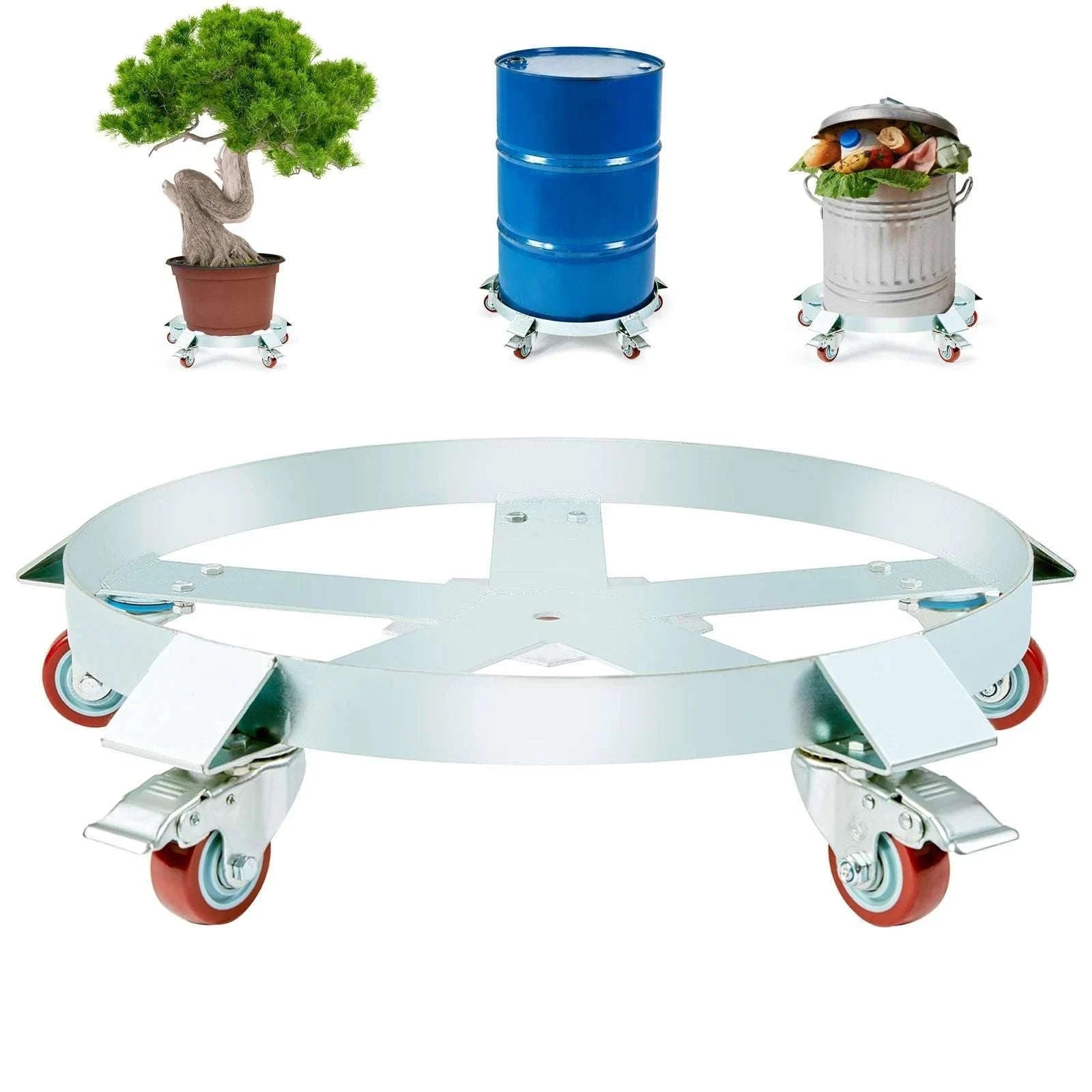 55 Gallon Drum Dolly 2000 lb Capacity with 5 Swivel Wheels-1250lbs / United States