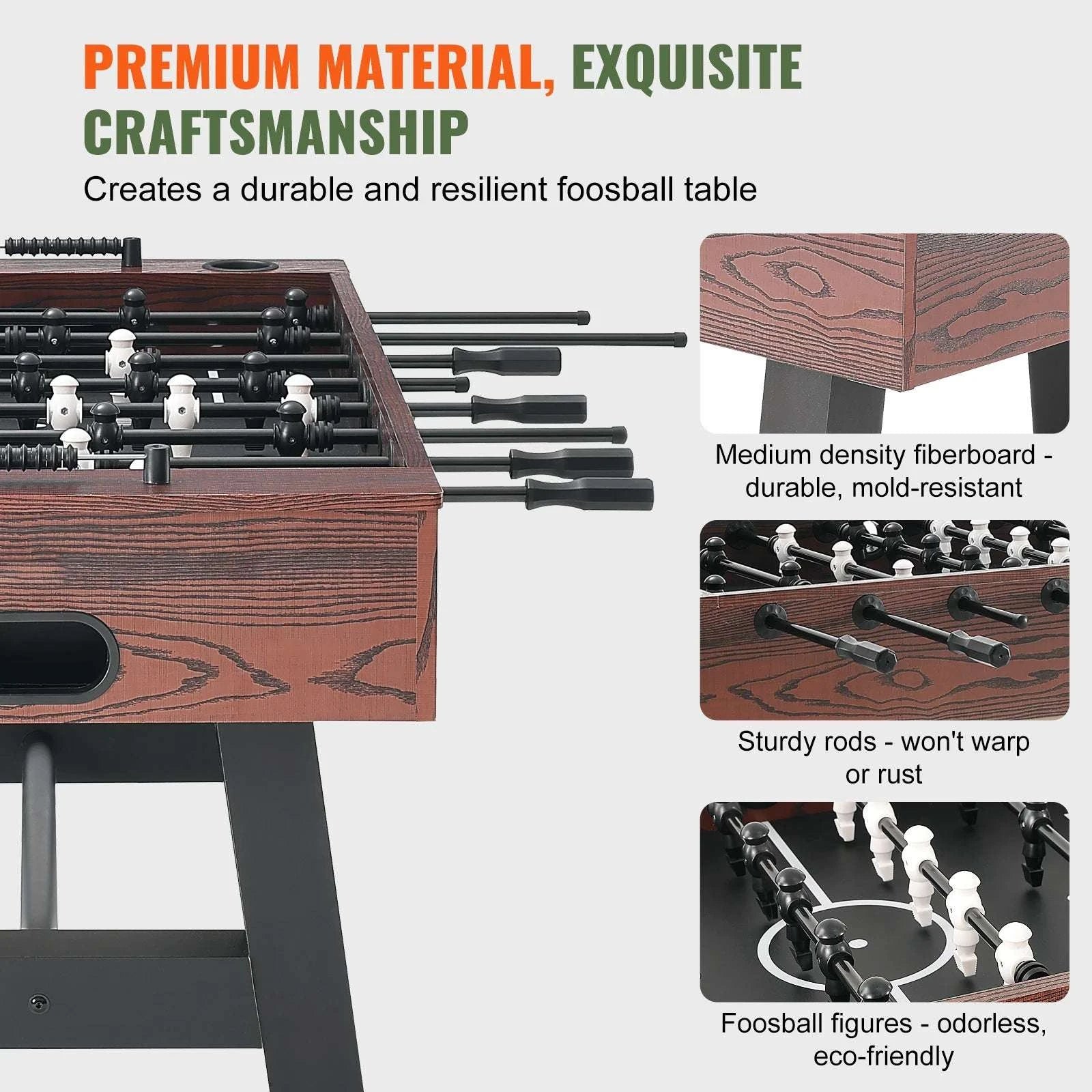 55 Inch Foosball Table for Home Game Room Fun and Family Play-CZECH REPUBLIC