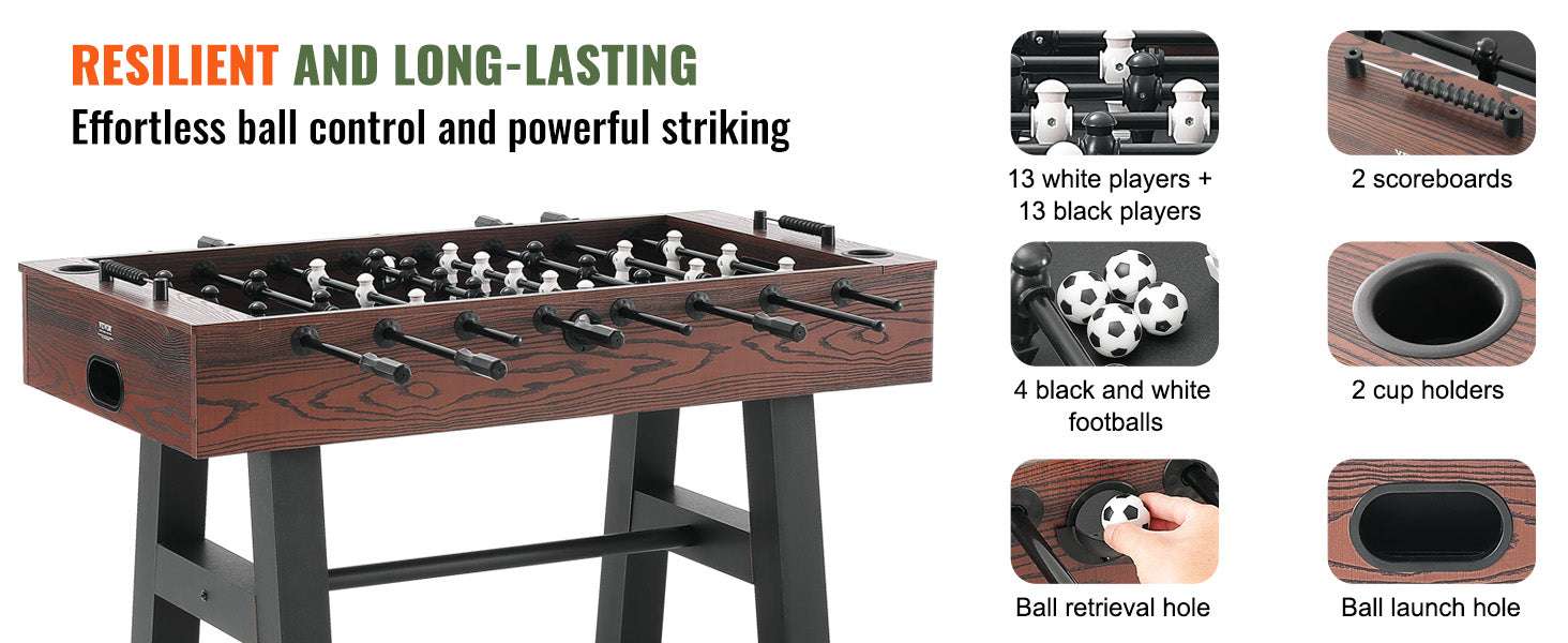 55 Inch Foosball Table for Home Game Room Fun and Family Play-CZECH REPUBLIC