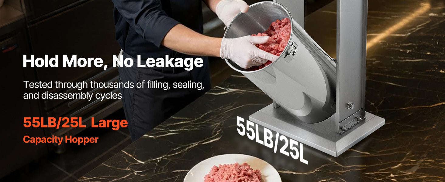 55 lb Electric Sausage Stuffer with Foot Pedal and 5 Tubes-25L / United States