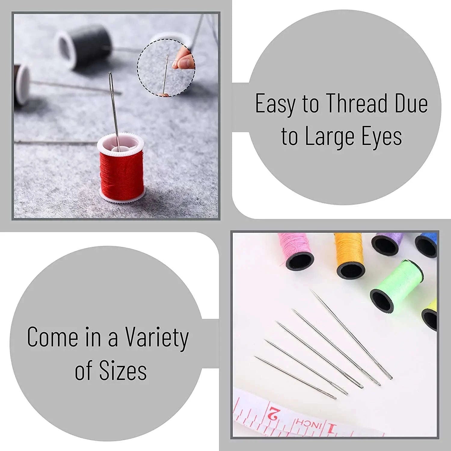55-Piece Big Eye Hand Sewing Needles Set-55pcs