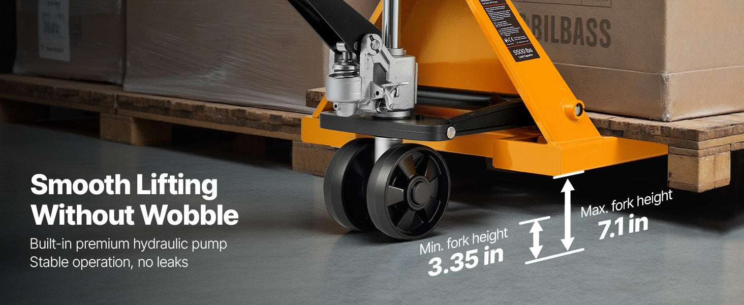 5500 lbs Manual Pallet Jack Heavy Duty 3.35–7.1 in Lift Range-5500 lbs / United States