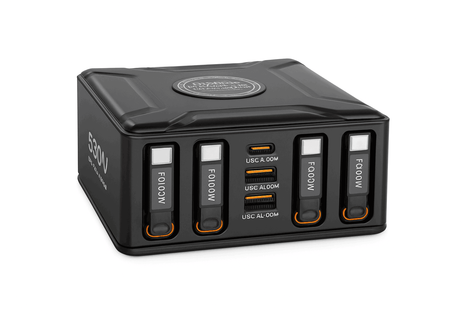 550W 7-in-1 Charging Station with 100W Retractable USB-C Cables-UK Plug
