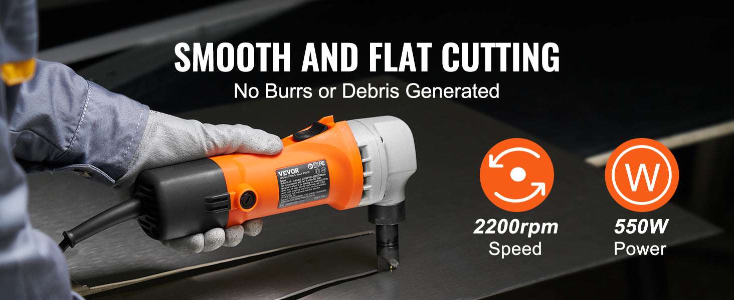 550W Sheet Metal Nibbler 2200RPM Electric Cutter with 360° Head-United States