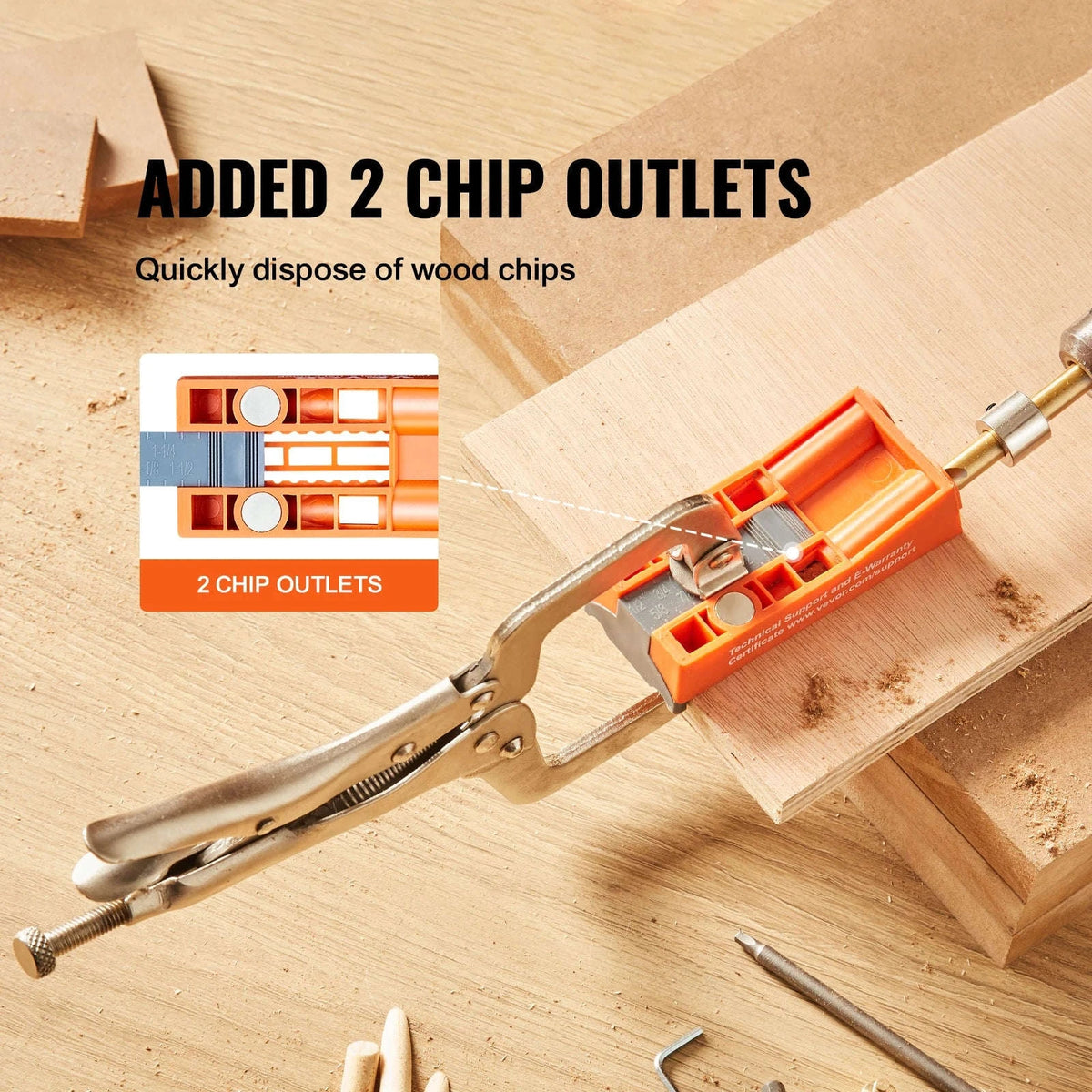 56 Pcs Pocket Hole Jig Kit with C-Clamp, Step Drill, Wrench, Drill Stop Ring and Square Drive Bit-france