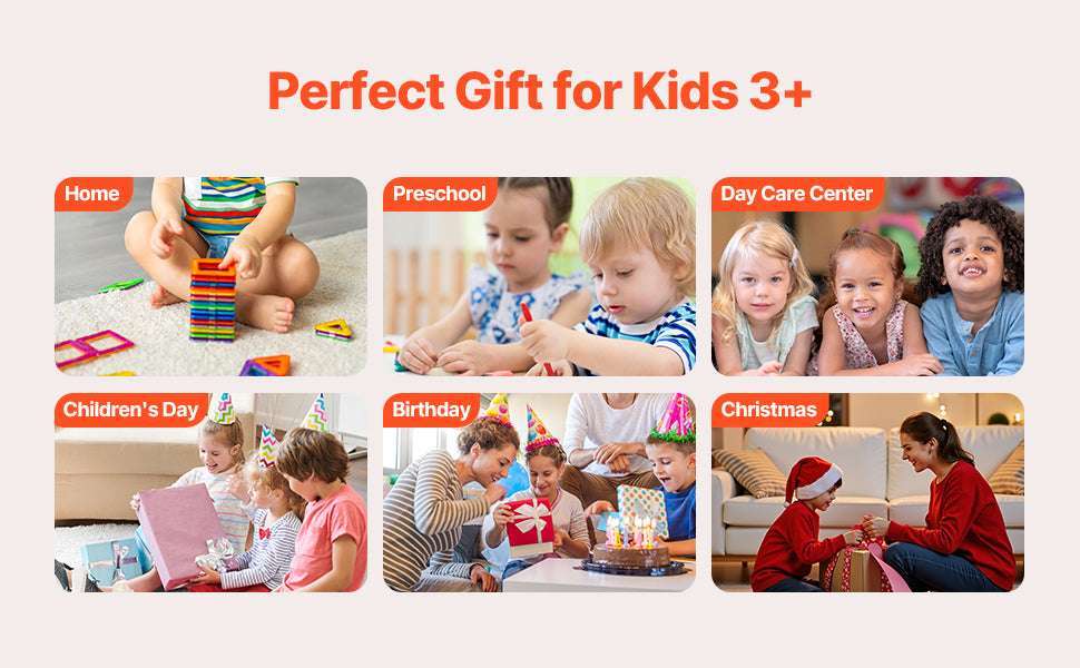 56-Piece Magnetic Tiles Building Set for Creative Kids Ages 4–6-56pcs / United States