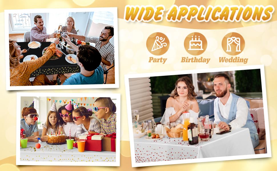 Disposable Table Cloth Plastic Tablecloths Party Table Cover for Graduations Birthday Thanksgiving Holloween Wedding Outdoor BBQ