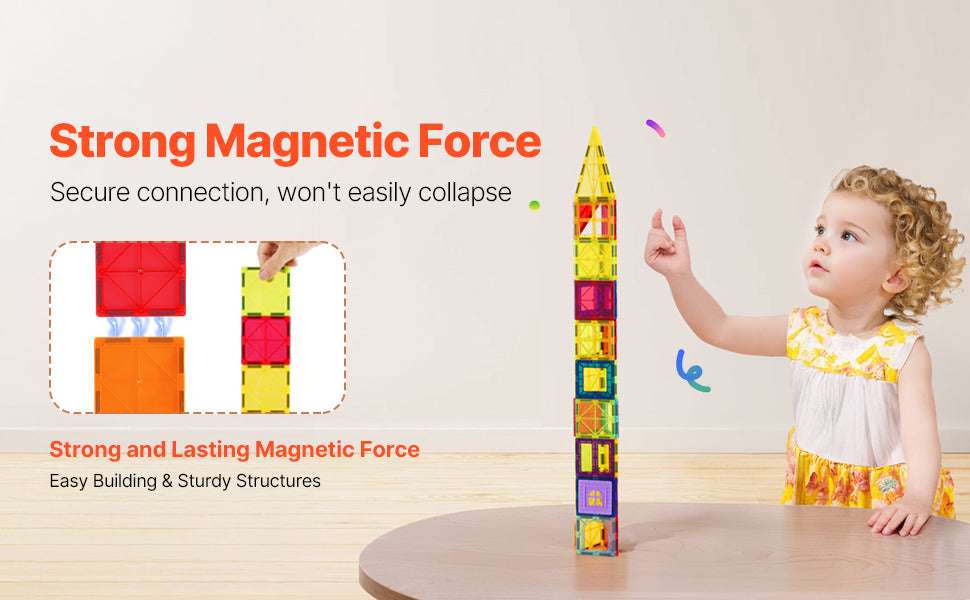 56PCS Magnetic Tiles Building Set with Dinosaur Figures for Kids-56pcs / United States