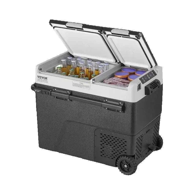 58L Portable Car Refrigerator Dual Zone Compressor Cooler-58 L / france