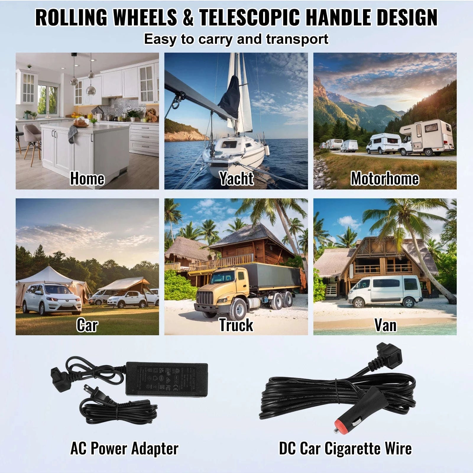 58L Portable Car Refrigerator Dual Zone Compressor Cooler-58 L / france
