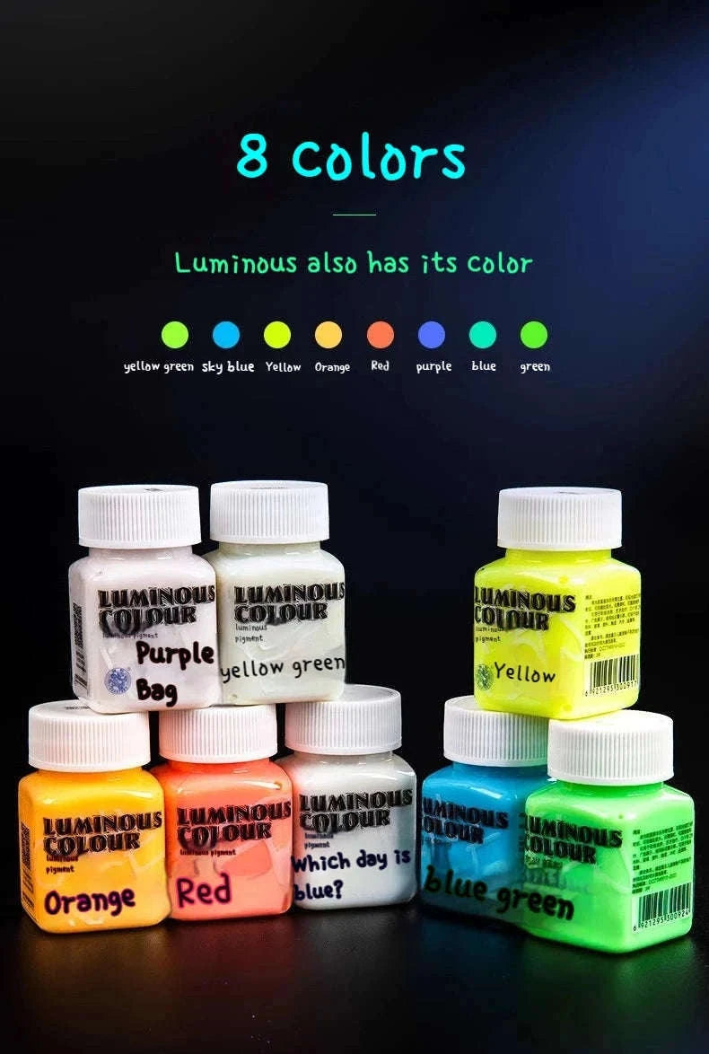 58ML Fluorescent Acrylic Pigment Glow in the Dark Paint-Purple B / CHINA