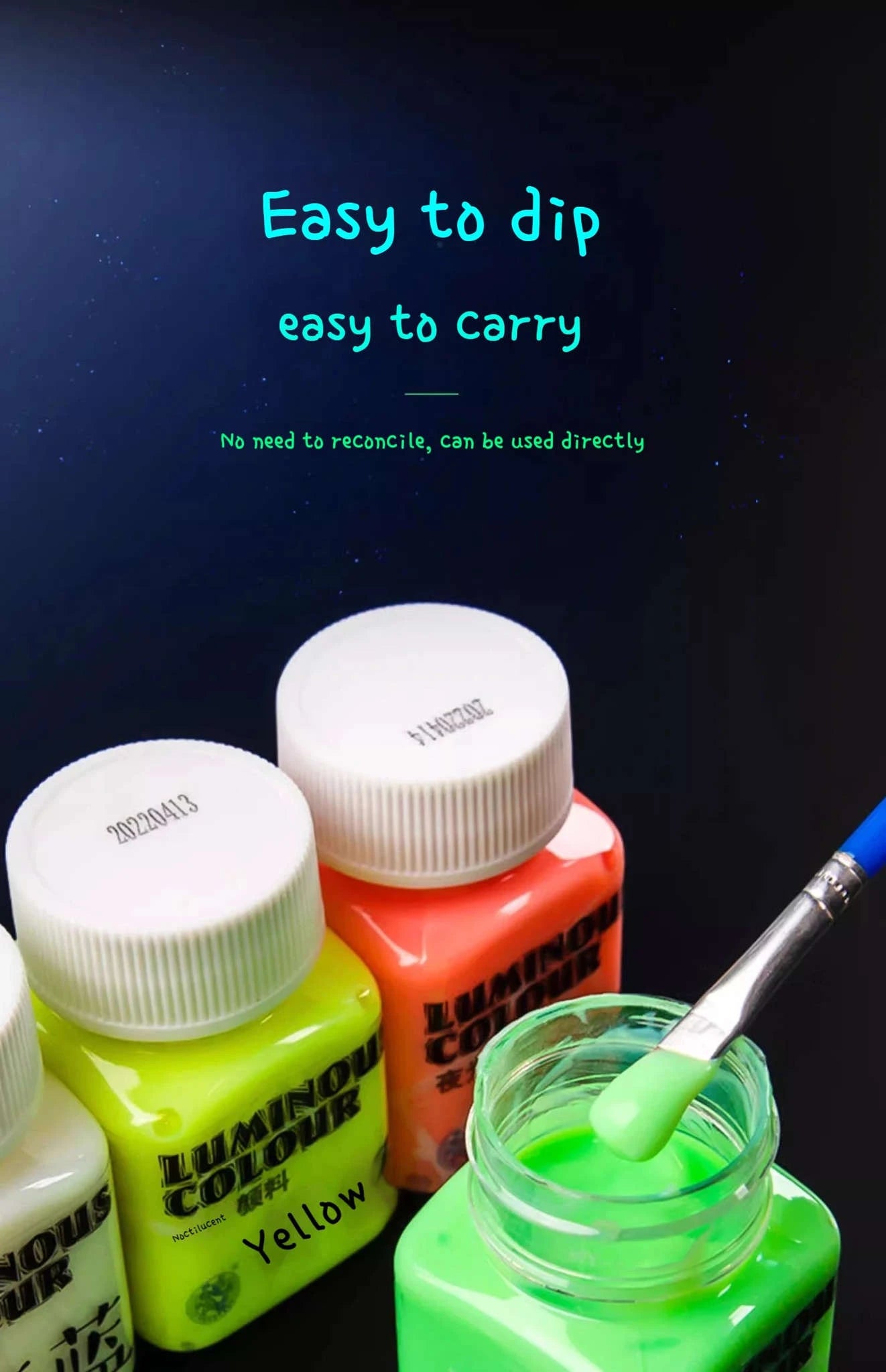 58ML Fluorescent Acrylic Pigment – Glow in the Dark-Purple B / CHINA