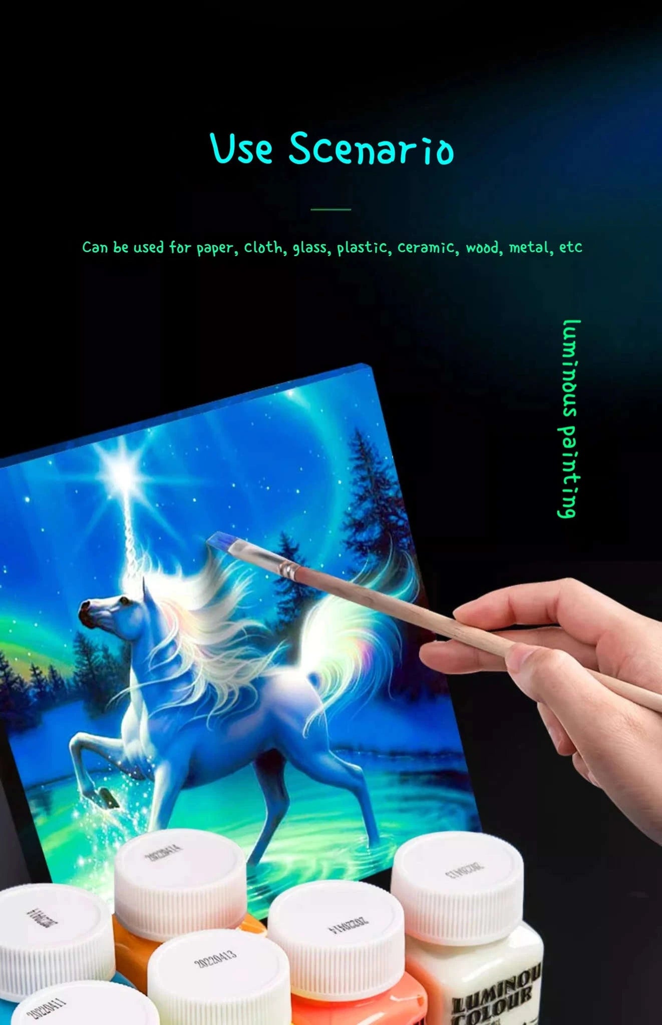 58ML Fluorescent Acrylic Pigment – Glow in the Dark-Purple B / CHINA