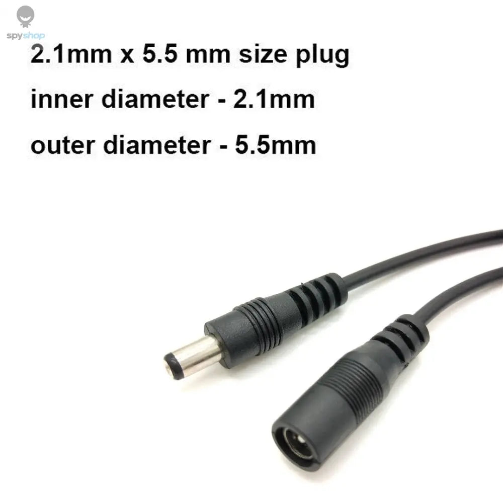 5M 10M DC12V Power Extension Cable 5.5mm*2.1mm Connector Male To Female For LED Lamp CCTV Security Camera Black Power Cable Cord Spy-shop.com