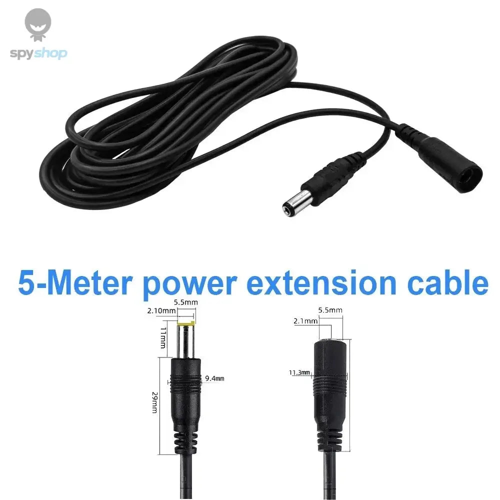 5M 10M DC12V Power Extension Cable 5.5mm*2.1mm Connector Male To Female For LED Lamp CCTV Security Camera Black Power Cable Cord Spy-shop.com
