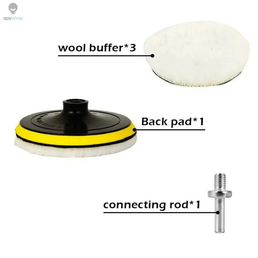 5Pcs 4 Inch Flocking Sanding Disc Hook And Loop Backing Buffing Pads Wool Polishing Wheel For Electric Drill Polisher 