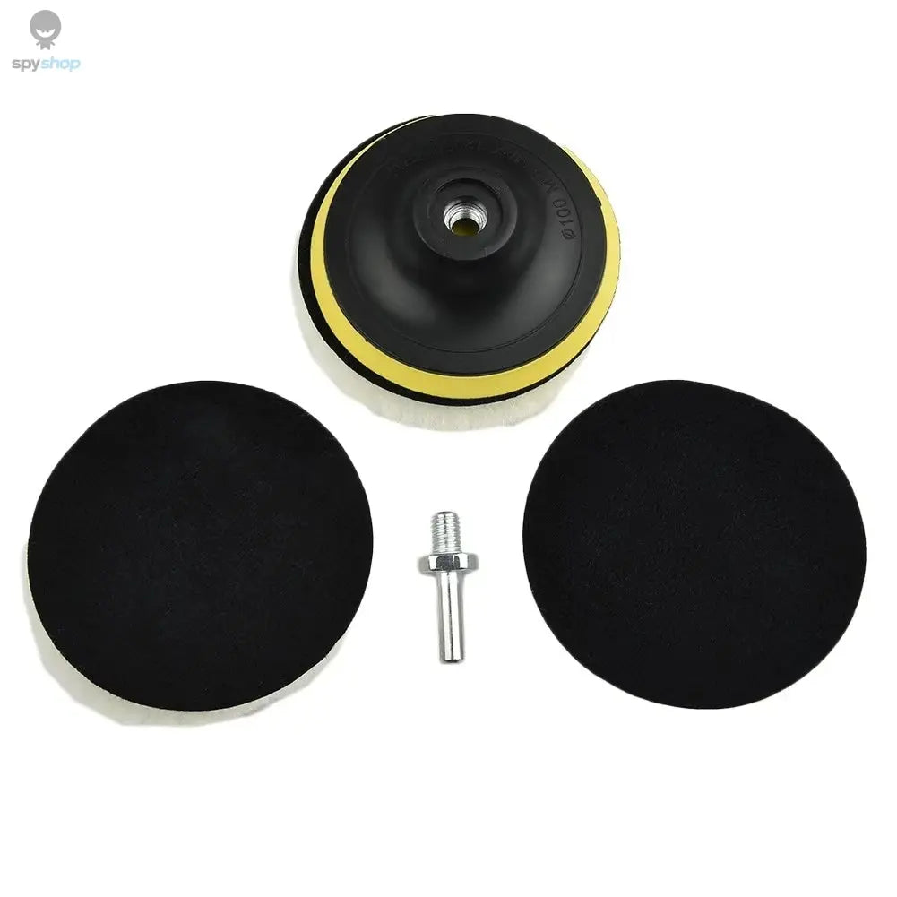 5Pcs 4 Inch Flocking Sanding Disc Hook And Loop Backing Buffing Pads Wool Polishing Wheel For Electric Drill Polisher 