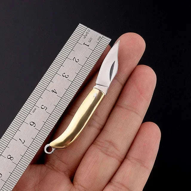 5cm Acrylic Mini Folding Knife Pendant for Outdoor Carry-Color Wood